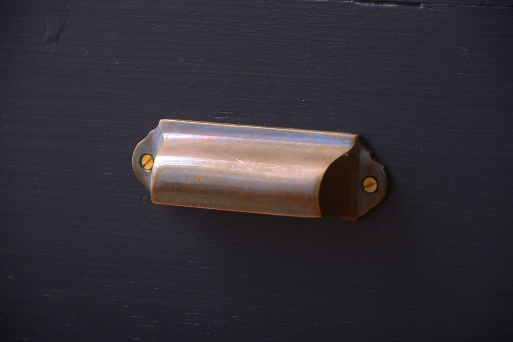 アンティーク家具　アンティーク　ネイビーペイントがシックな縦型4杯引き出し(書類ケース)