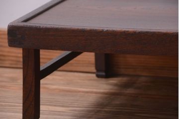 アンティーク家具　古民具・骨董　古い欅材の小さなアンティーク座卓(ちゃぶ台)