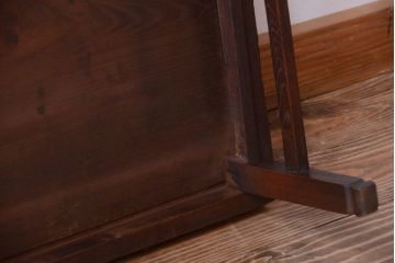 アンティーク家具　古民具・骨董　古い欅材の小さなアンティーク座卓(ちゃぶ台)