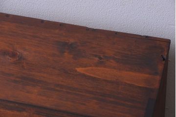 アンティーク家具　和製アンティーク　シンプルな衣装箪笥の鉄脚ローボード(ローチェスト)(2)