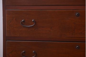 アンティーク家具　和製アンティーク　シンプルな衣装箪笥の鉄脚ローボード(ローチェスト)(2)