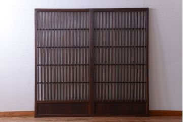 古民具・骨董　和モダンなアンティーク格子戸2枚セット