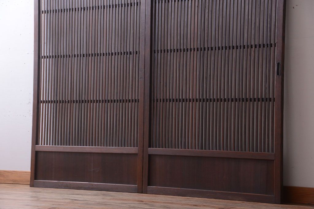 古民具・骨董　和モダンなアンティーク格子戸2枚セット