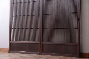 古民具・骨董　和モダンなアンティーク格子戸2枚セット