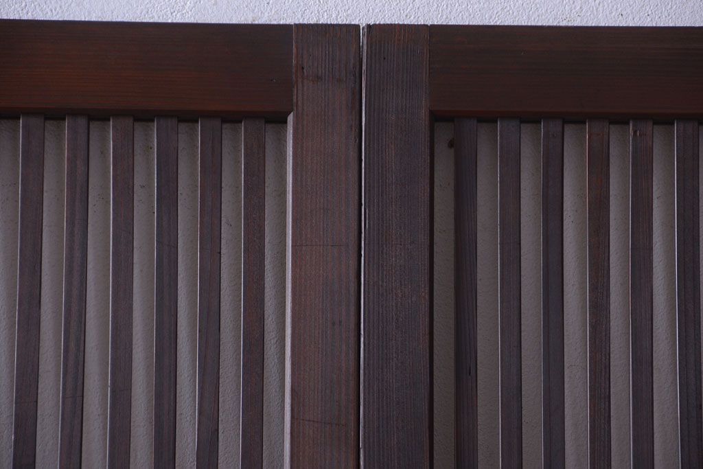 古民具・骨董　和モダンなアンティーク格子戸2枚セット