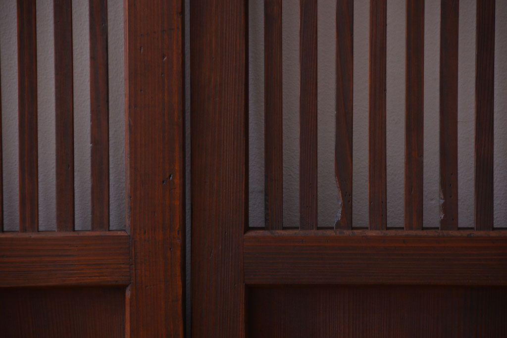 古民具・骨董　和モダンなアンティーク格子戸2枚セット