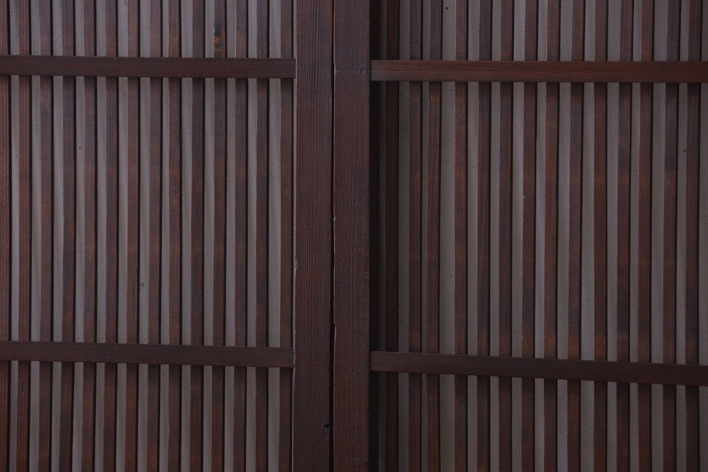 古民具・骨董　和モダンなアンティーク格子戸2枚セット