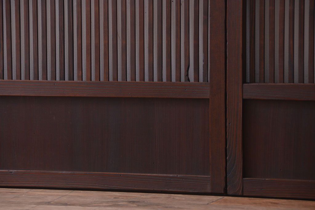 古民具・骨董　和モダンなアンティーク格子戸2枚セット