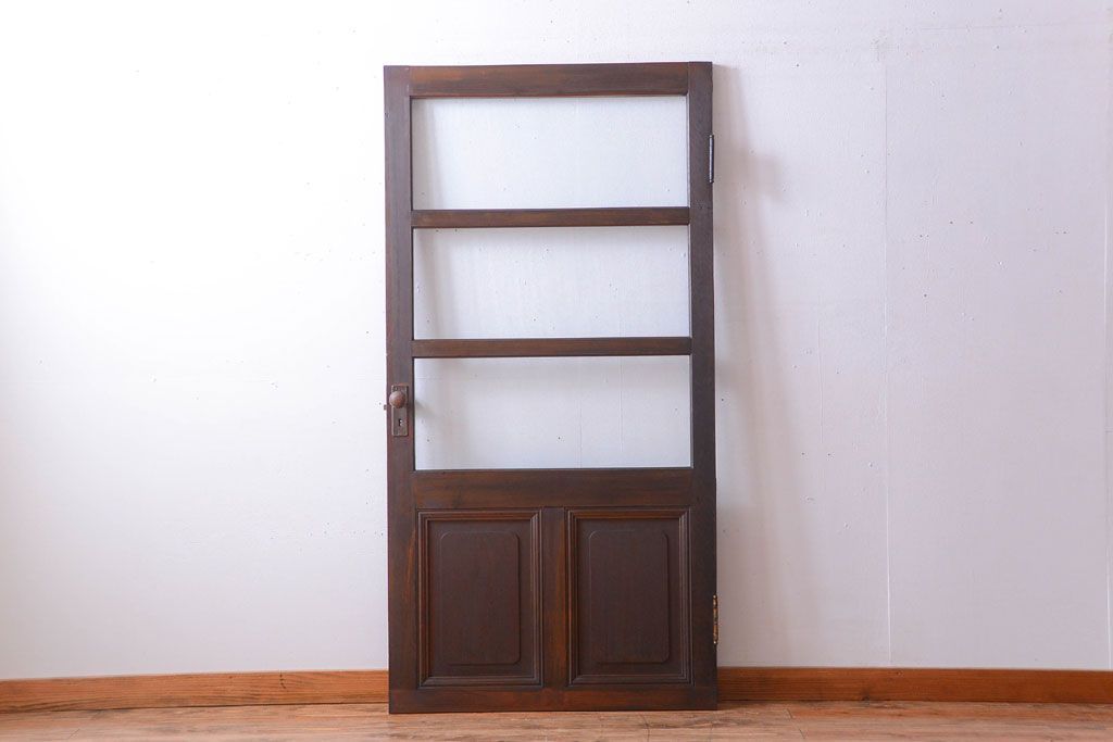 和製アンティーク　気泡ガラス入り!上質な古いドア