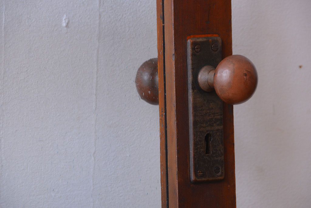 和製アンティーク　気泡ガラス入り!上質な古いドア