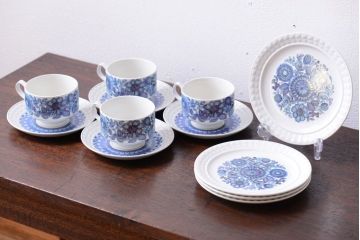 アンティーク雑貨　スペインビンテージ　PONTESA(ポンテサ)　カップ&ソーサー、皿など8点セット