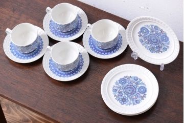 アンティーク雑貨　スペインビンテージ　PONTESA(ポンテサ)　カップ&ソーサー、皿など8点セット