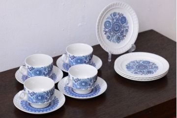 アンティーク雑貨　スペインビンテージ　PONTESA(ポンテサ)　カップ&ソーサー、皿など8点セット