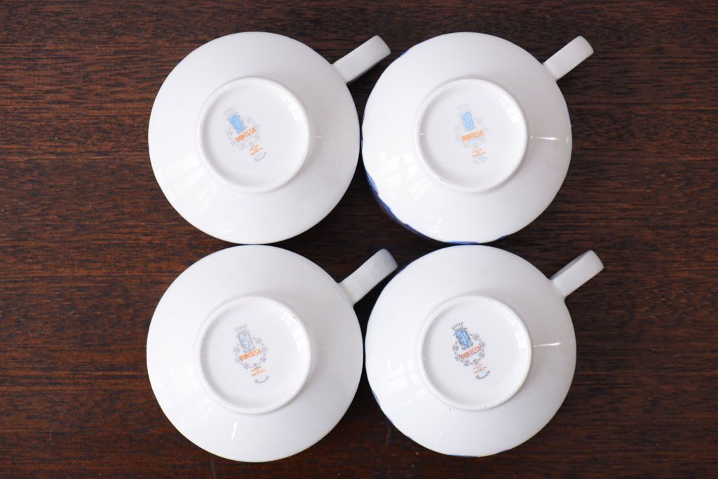 アンティーク雑貨　スペインビンテージ　PONTESA(ポンテサ)　カップ&ソーサー、皿など8点セット