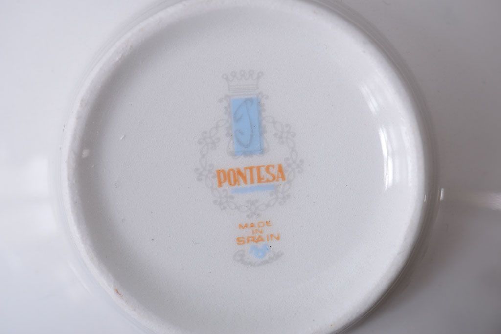 アンティーク雑貨　スペインビンテージ　PONTESA(ポンテサ)　カップ&ソーサー、皿など8点セット