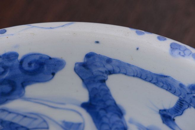 アンティーク雑貨　古民具・骨董 明治期 龍の図 染付深鉢(お皿)