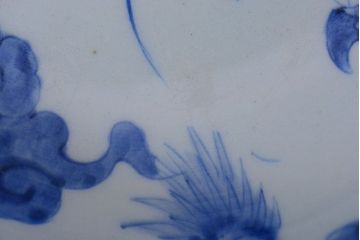 アンティーク雑貨　古民具・骨董 明治期 龍の図 染付深鉢(お皿)