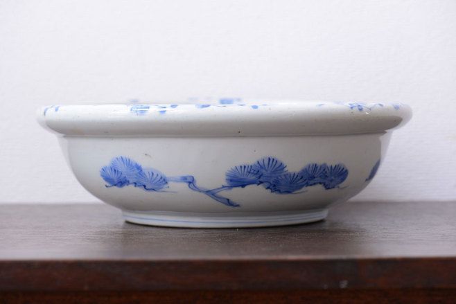 アンティーク雑貨　古民具・骨董 明治期 龍の図 染付深鉢(お皿)