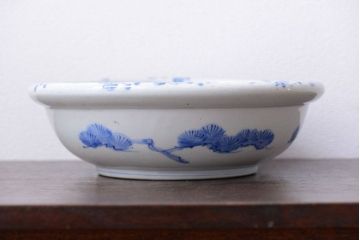 アンティーク雑貨　古民具・骨董 明治期 龍の図 染付深鉢(お皿)