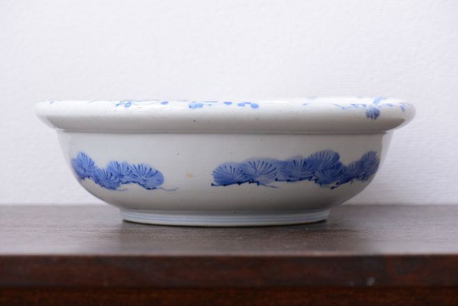 アンティーク雑貨　古民具・骨董 明治期 龍の図 染付深鉢(お皿)