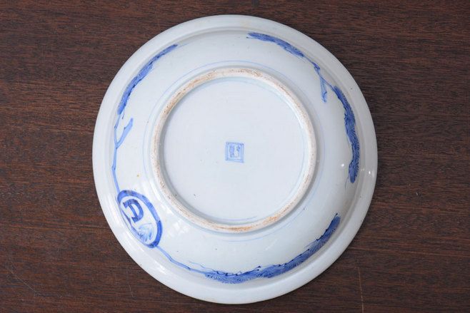 アンティーク雑貨　古民具・骨董 明治期 龍の図 染付深鉢(お皿)