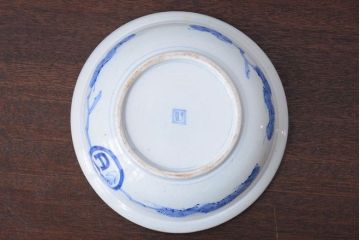 アンティーク雑貨　古民具・骨董 明治期 龍の図 染付深鉢(お皿)