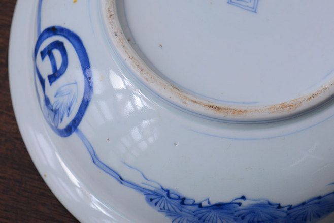 アンティーク雑貨　古民具・骨董 明治期 龍の図 染付深鉢(お皿)