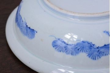 アンティーク雑貨　古民具・骨董 明治期 龍の図 染付深鉢(お皿)