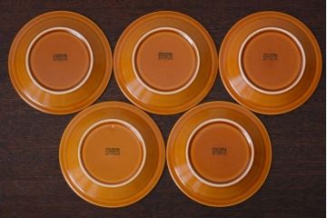 イギリスビンテージ　HORNSEA(ホーンジー)　Saffron(サフラン)シリーズ　カップ&ソーサー5客、皿5枚セット