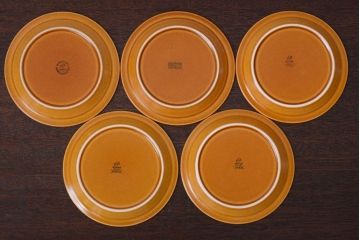 イギリスビンテージ　HORNSEA(ホーンジー)　Saffron(サフラン)シリーズ　カップ&ソーサー5客、皿5枚セット