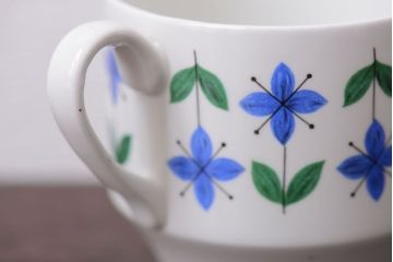イギリスビンテージ　MIDWINTER(ミッドウィンター)　Roselle(ロゼル)シリーズ　カップ&ソーサー4客セット