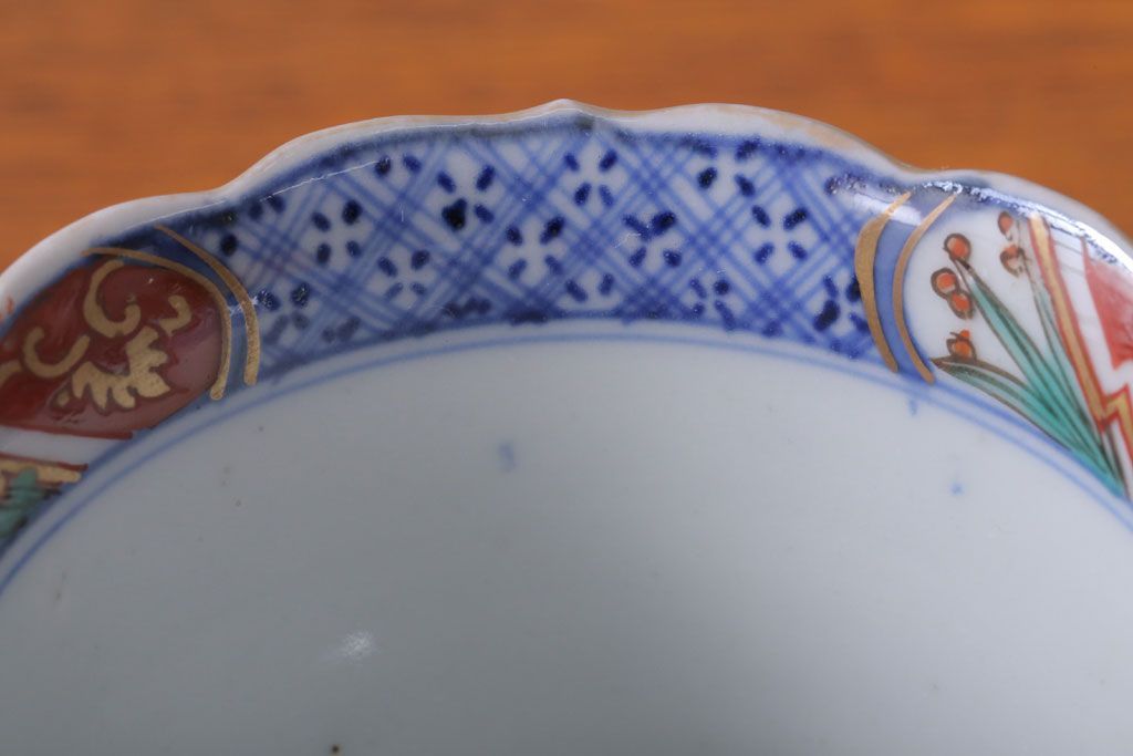 アンティーク雑貨　古民具・骨董　幕末〜明治　色絵向付8客(猪口・伊万里)