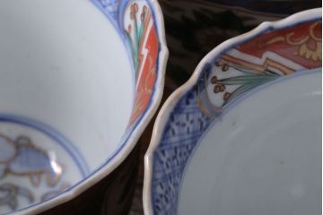 アンティーク雑貨　古民具・骨董　幕末〜明治　色絵向付8客(猪口・伊万里)