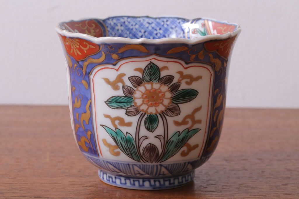 アンティーク雑貨　古民具・骨董　幕末〜明治　色絵向付8客(猪口・伊万里)