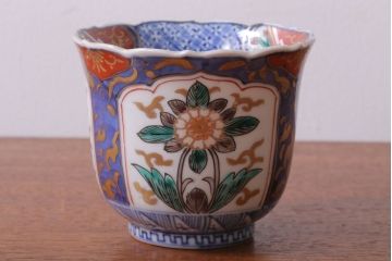 アンティーク雑貨　古民具・骨董　幕末〜明治　色絵向付8客(猪口・伊万里)