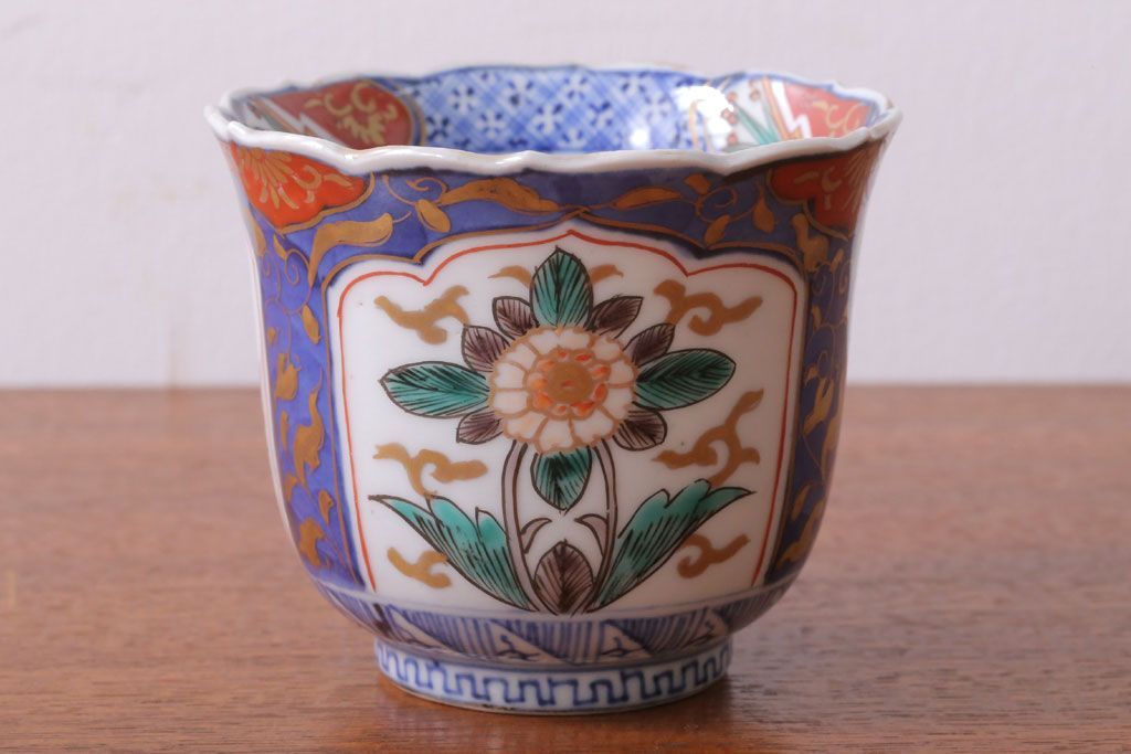 アンティーク雑貨　古民具・骨董　幕末〜明治　色絵向付8客(猪口・伊万里)