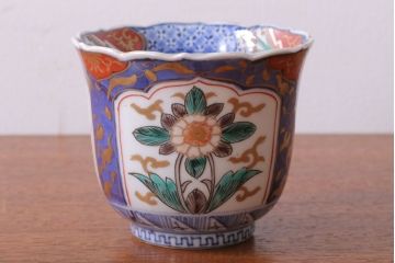 アンティーク雑貨　古民具・骨董　幕末〜明治　色絵向付8客(猪口・伊万里)