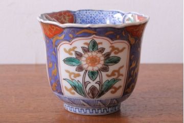 アンティーク雑貨　古民具・骨董　幕末〜明治　色絵向付8客(猪口・伊万里)