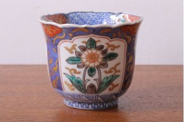 アンティーク雑貨　古民具・骨董　幕末〜明治　色絵向付8客(猪口・伊万里)