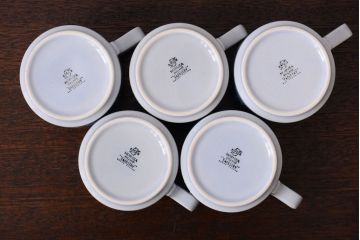 アンティーク雑貨　イギリスビンテージ　HORNSEA(ホーンジー)　Tapestry(タペストリー)シリーズ　カップ&ソーサー5客セット