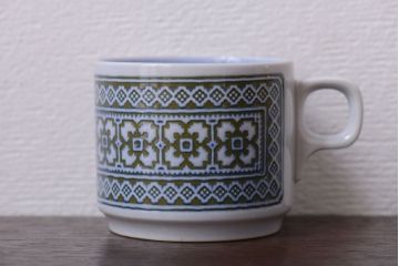 アンティーク雑貨　イギリスビンテージ　HORNSEA(ホーンジー)　Tapestry(タペストリー)シリーズ　カップ&ソーサー5客セット