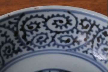 アンティーク雑貨　アンティーク 江戸期　蛸唐草　染付なます皿など3点セット