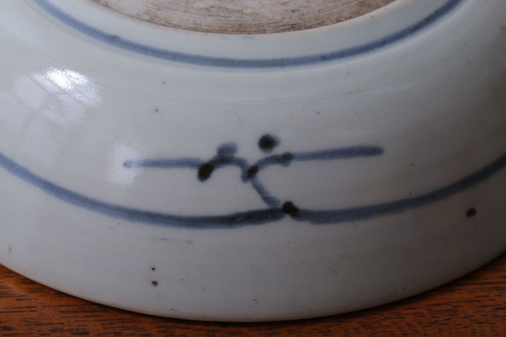 アンティーク雑貨　アンティーク 江戸期　蛸唐草　染付なます皿など3点セット