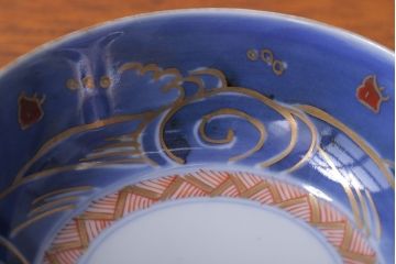 アンティーク雑貨　アンティーク　江戸明治　波千鳥の図・向付5客(伊万里)(2)