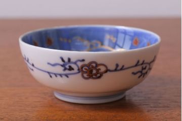 アンティーク雑貨　アンティーク　江戸明治　波千鳥の図・向付5客(伊万里)(2)