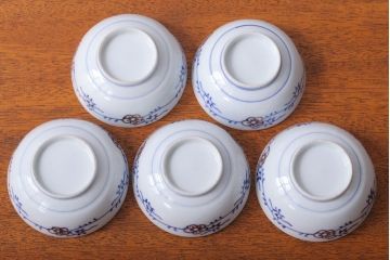 アンティーク雑貨　アンティーク　江戸明治　波千鳥の図・向付5客(伊万里)(2)