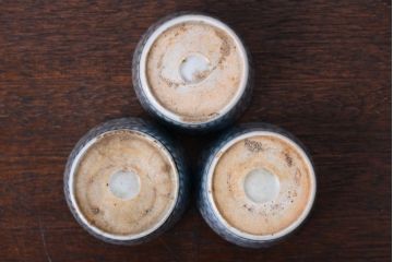 アンティーク雑貨　江戸期　蛸唐草蕎麦猪口3客(古伊万里)