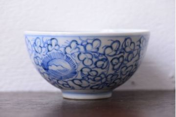 アンティーク雑貨　古民具・骨董　幕末〜明治　綿描き蓋茶碗6客(伊万里)