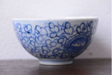 アンティーク雑貨　古民具・骨董　幕末〜明治　綿描き蓋茶碗6客(伊万里)