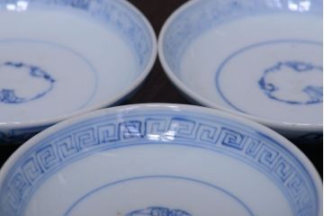 アンティーク雑貨　古民具・骨董　幕末〜明治　綿描き蓋茶碗6客(伊万里)